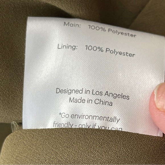 Fame & Partner Maxi Dress Olive Green Pleated V-Neck Spaghetti Strap Gown Size 4 - Picture 11 of 11